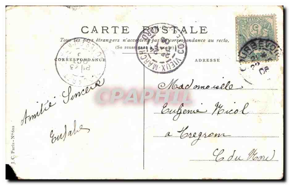 CPA Fantaisie Fleurs offrande du coeur — Rückseite