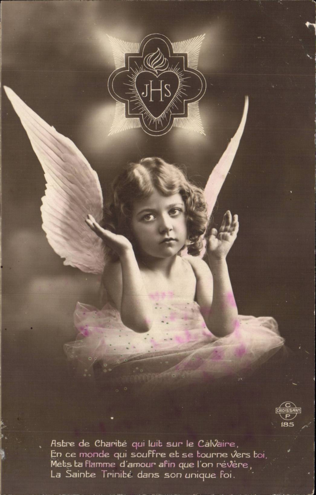 CPA Fantaisie Enfants Ange Angel