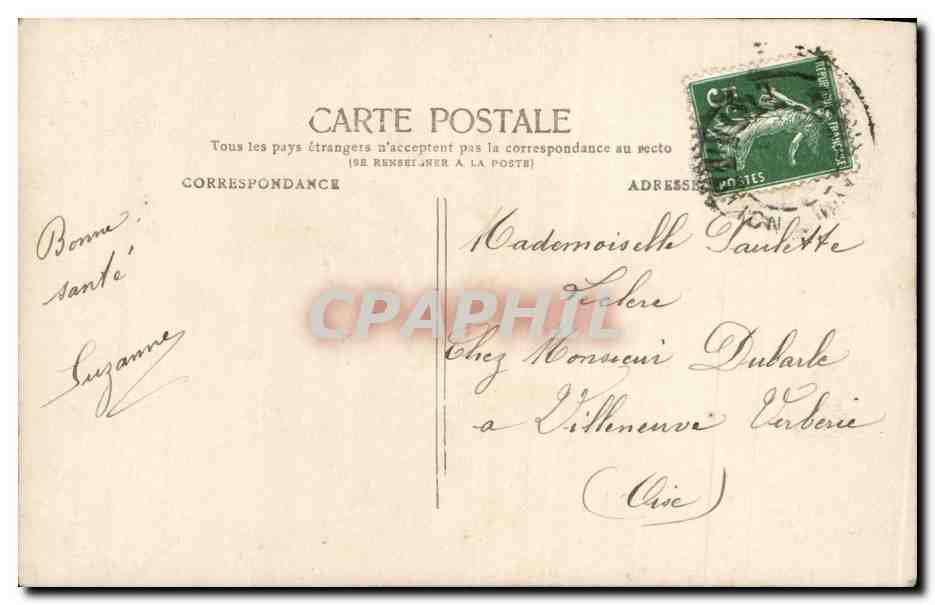 CPA Fantaisie Enfant Bonne annee — Verso