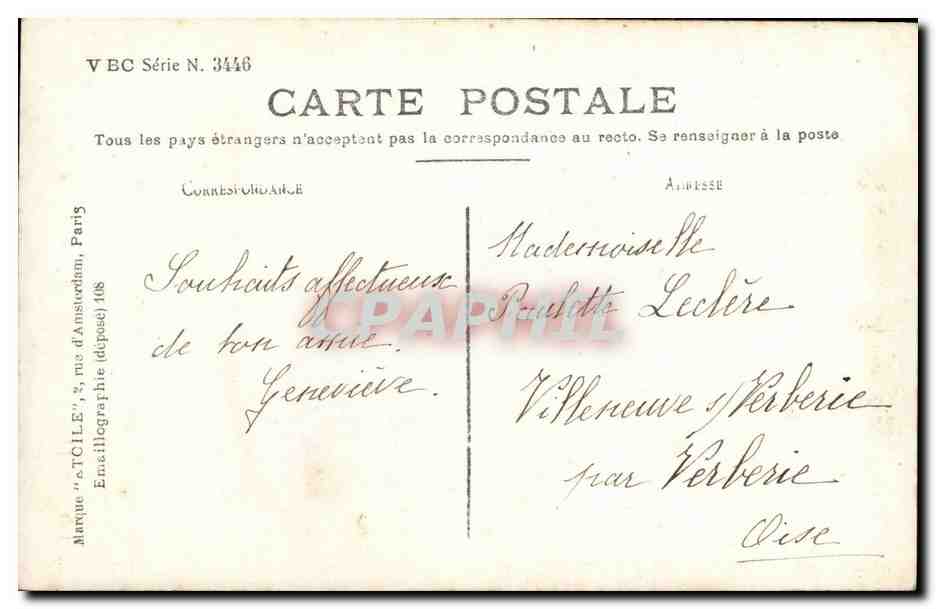 CPA Fantaisie Enfant Bonne annee — Rückseite