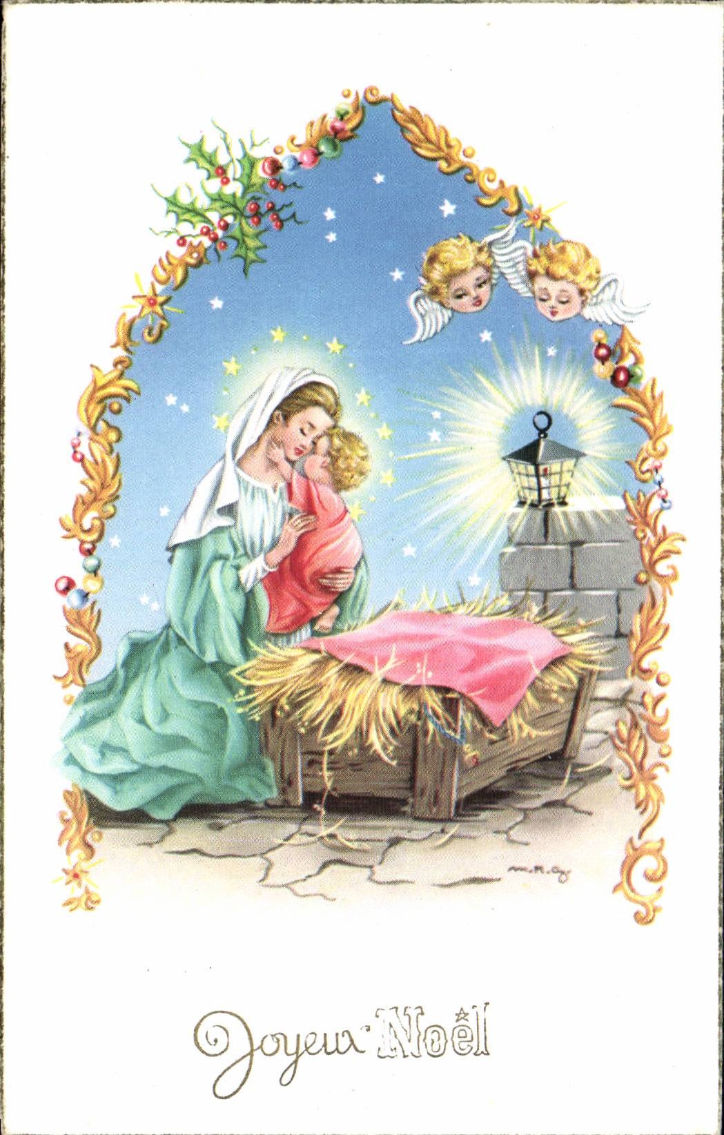CPA Fantaisie Joyeux Noel Ange angel