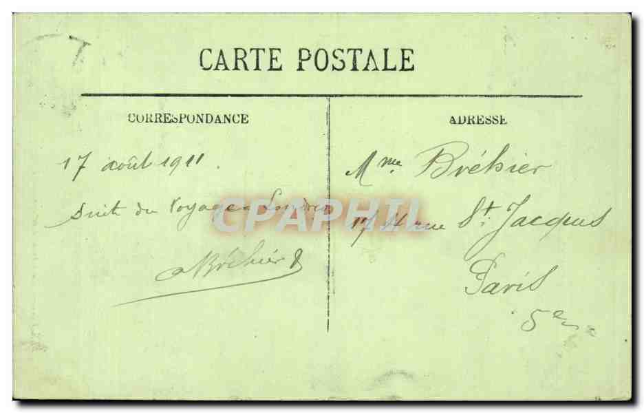 Rouen CPA La grosse horloge  — Verso
