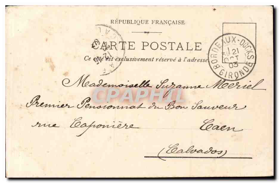 CPA Bordeaux La Tour Pey Berland — Verso