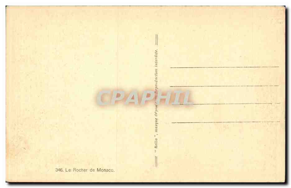 CPA Le rocher de Monaco — Verso