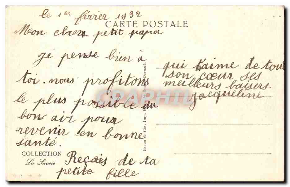 St-Gervais-les-Bains en hiver — Le Mont Fleury et les Aiguilles de Varens — éditeur Braun & Cie, Imp.-Dernau — Reverso