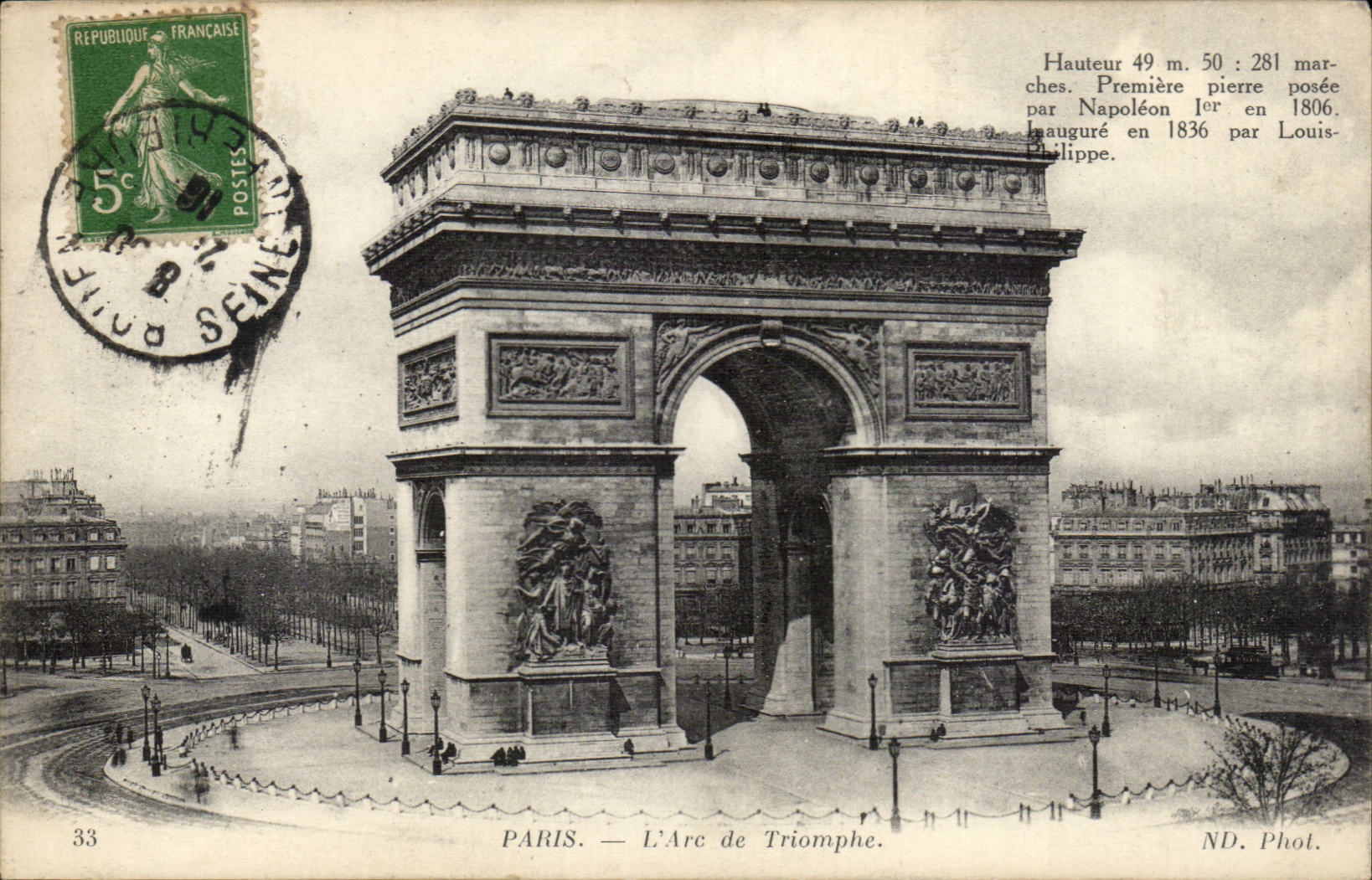 CPM Paris Arc de triomphe de l'etoile