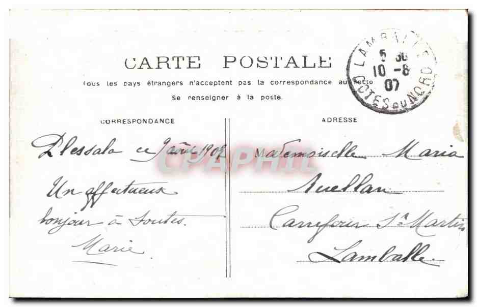 CPA Paris La Seine au port royal — Rückseite