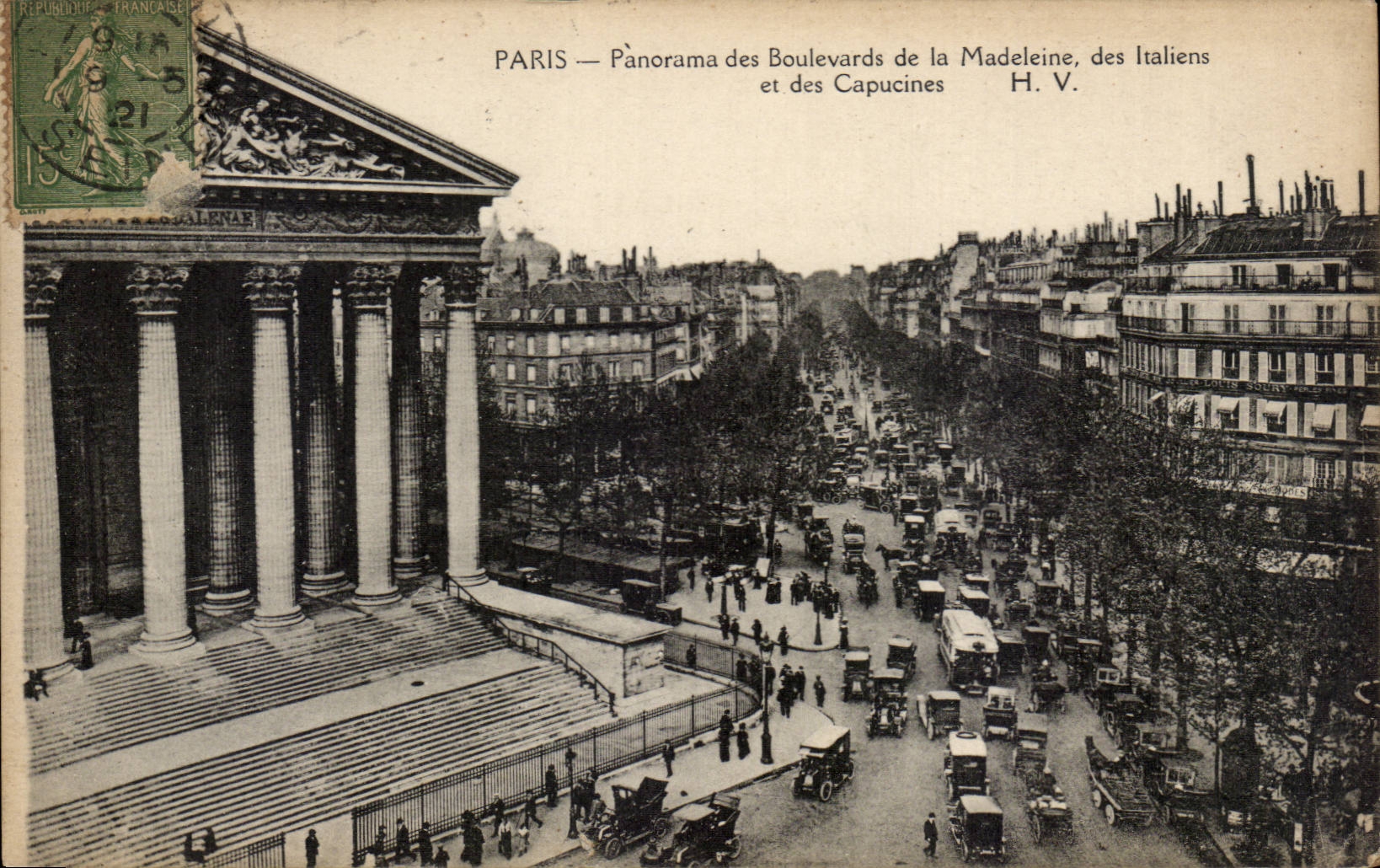 Paris CPA Panorama des boulevards de la Madeleine des italiens et des Capucines