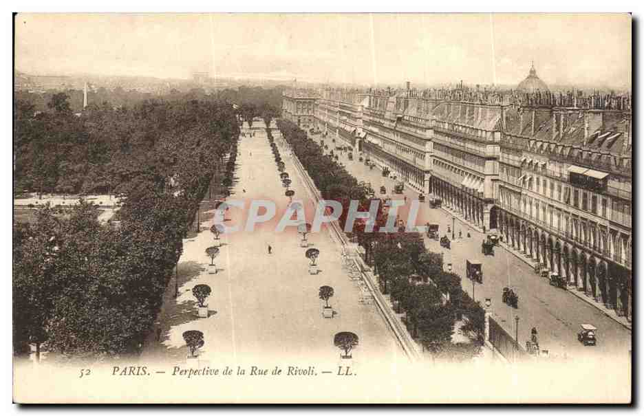 Paris CPA perspective de la Rue de Rivoli