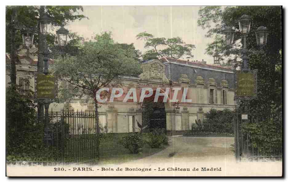 Paris CPA Bois de Boulogne Le chateau de madrid