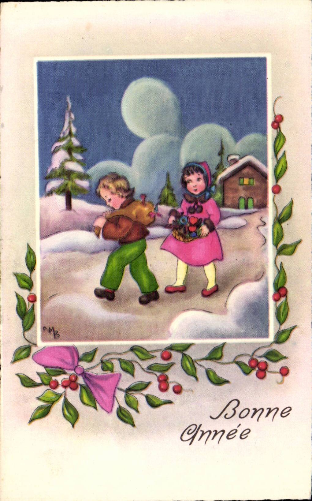 CPA Fantaisie Enfants Bonne annee