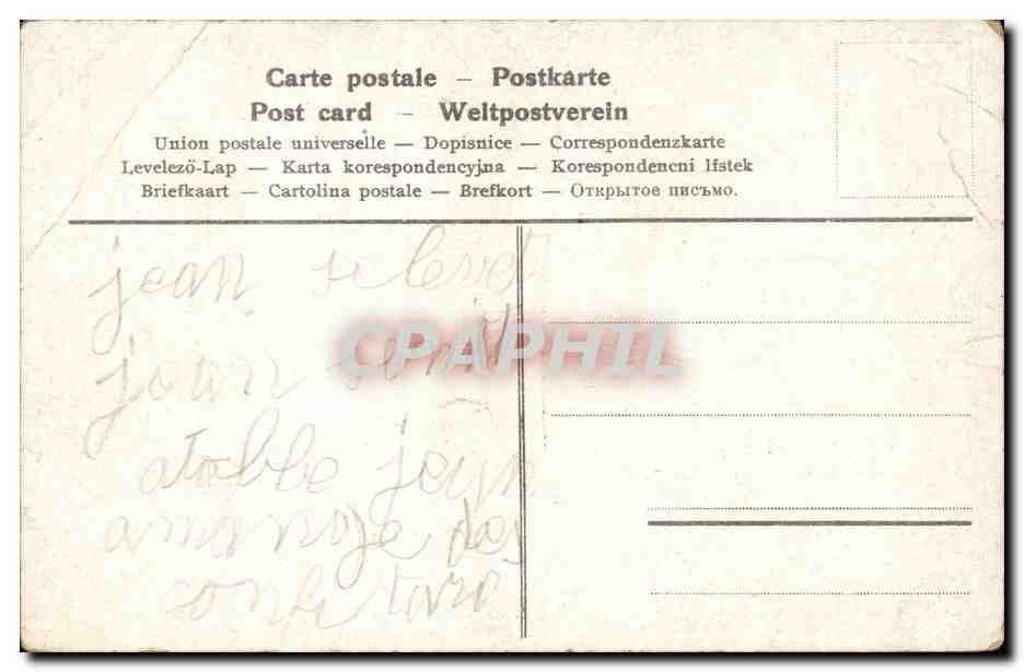 CPA Fantaisie Paysans recoltant les pommes — Rückseite