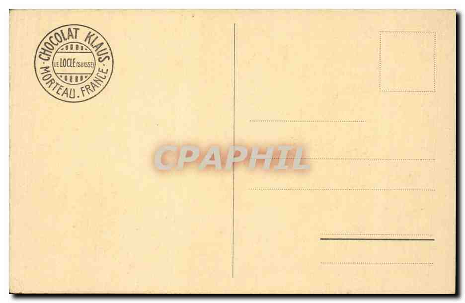 CPA Chocolat Klaus Morteau Le Locle Suisse Maison — Back