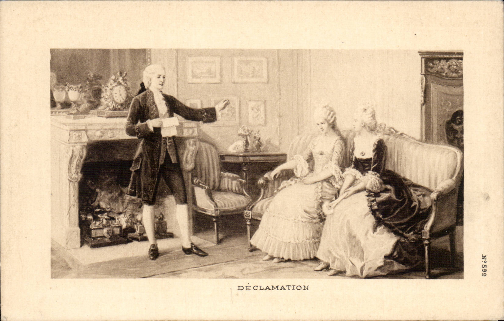 CPA Fantaisie Femme Declamation