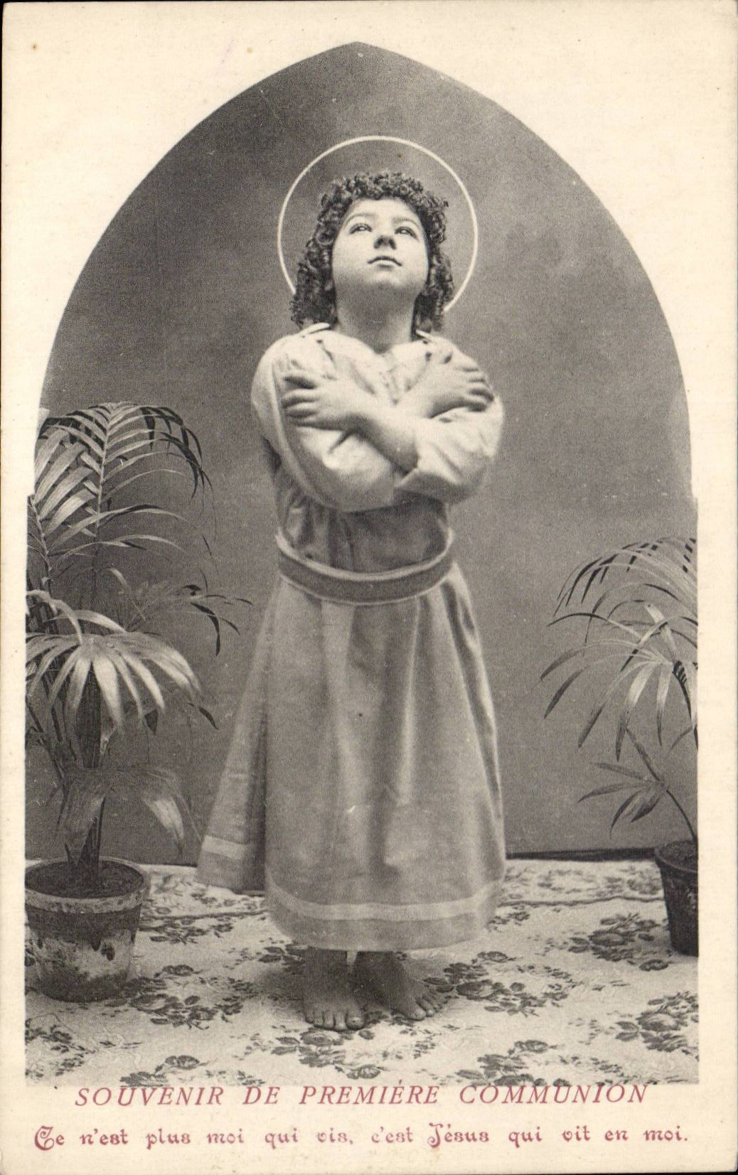 CPA Fantaisie Souvenir de premiere communion 