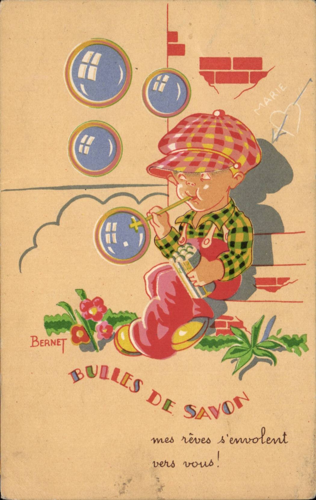 CPA Fantaisie Bernet Bulles de savon Enfant 