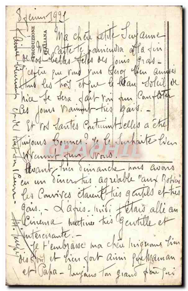 CPA Fantaisie Homme traversant un gouffre — Verso