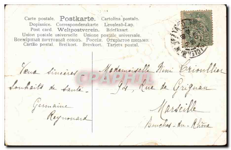 CPA Fantaisie 365 jours de bonheur — Rückseite