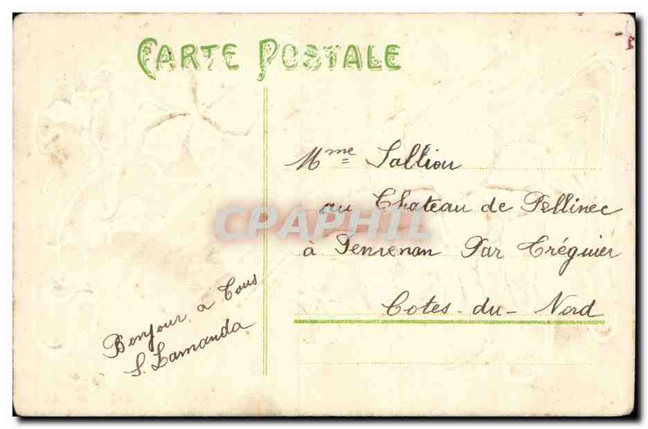CPA Fantaisie Fleurs Au premier avril mon coeur vous plait -il ? — Verso