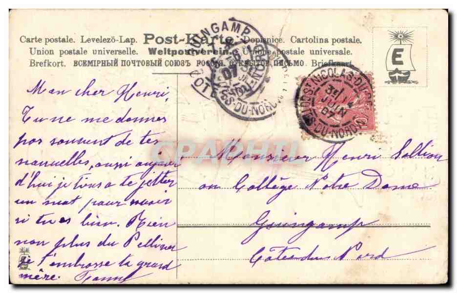 CPA Fantaisie Enfant — Verso
