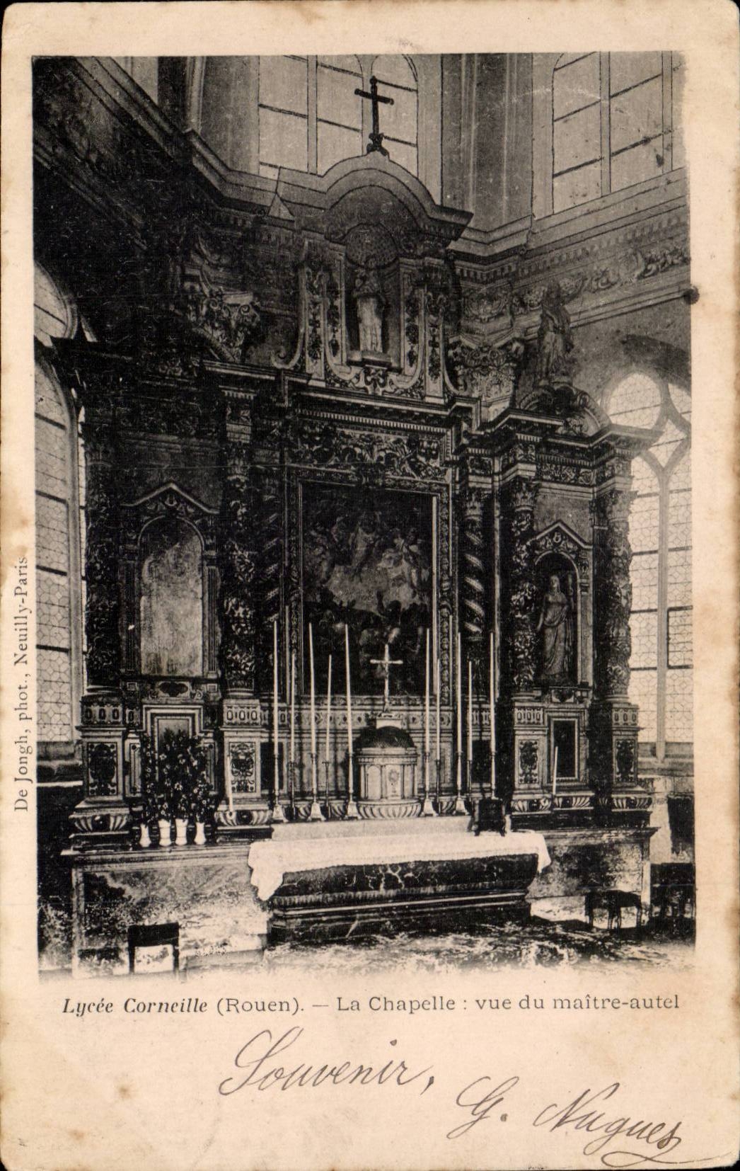 CPA Rouen Lycee Corneille La chapelle vue du maitre autel