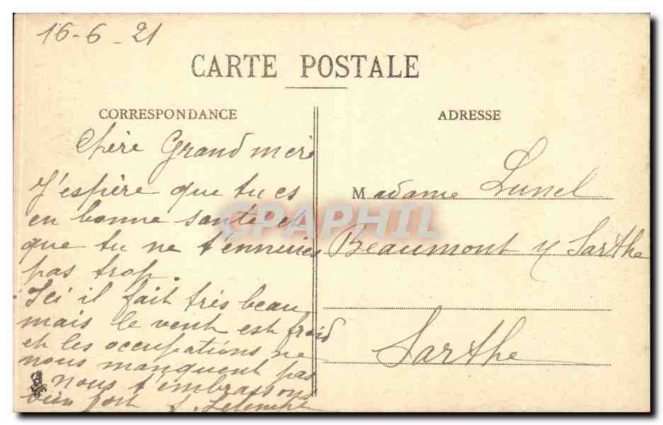 CPA Vichy Villa Sevigne — Verso