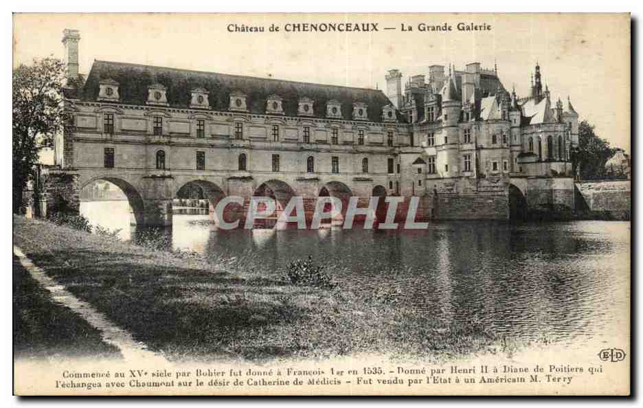Château de Chenonceaux — La Grande Galerie — Éditeur E.D. (B.D.)