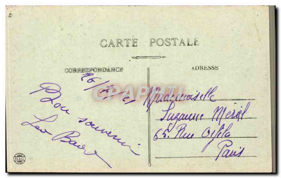 Chambre d'Honneur du Château de MEILLANT, près St-Amand-Montrond (Cher) — n°235 — éditeur B.E.G. — Verso