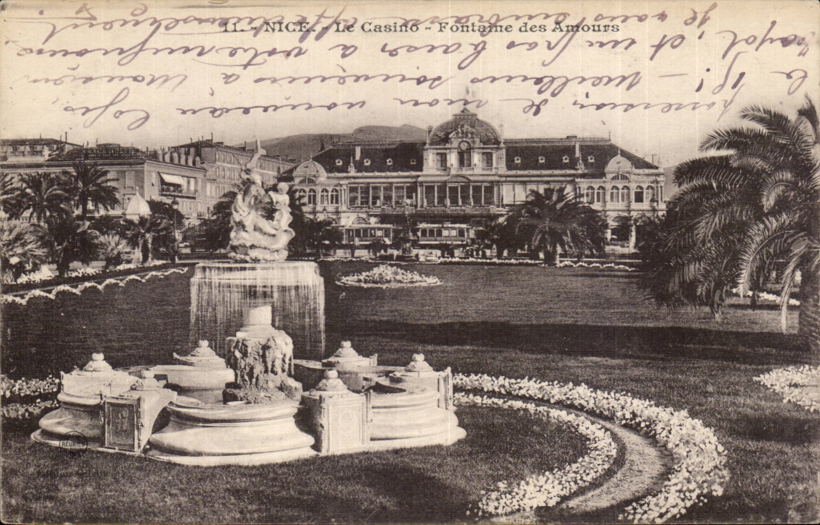 CPA Nice le casino Fontaine des amours
