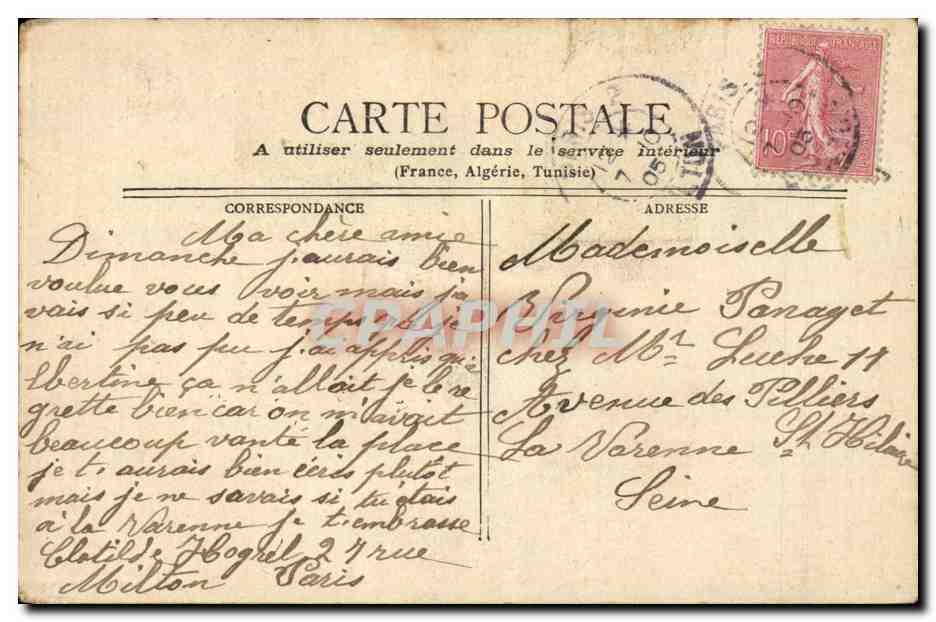 CPA Paris Eglise Notre DAme — Verso