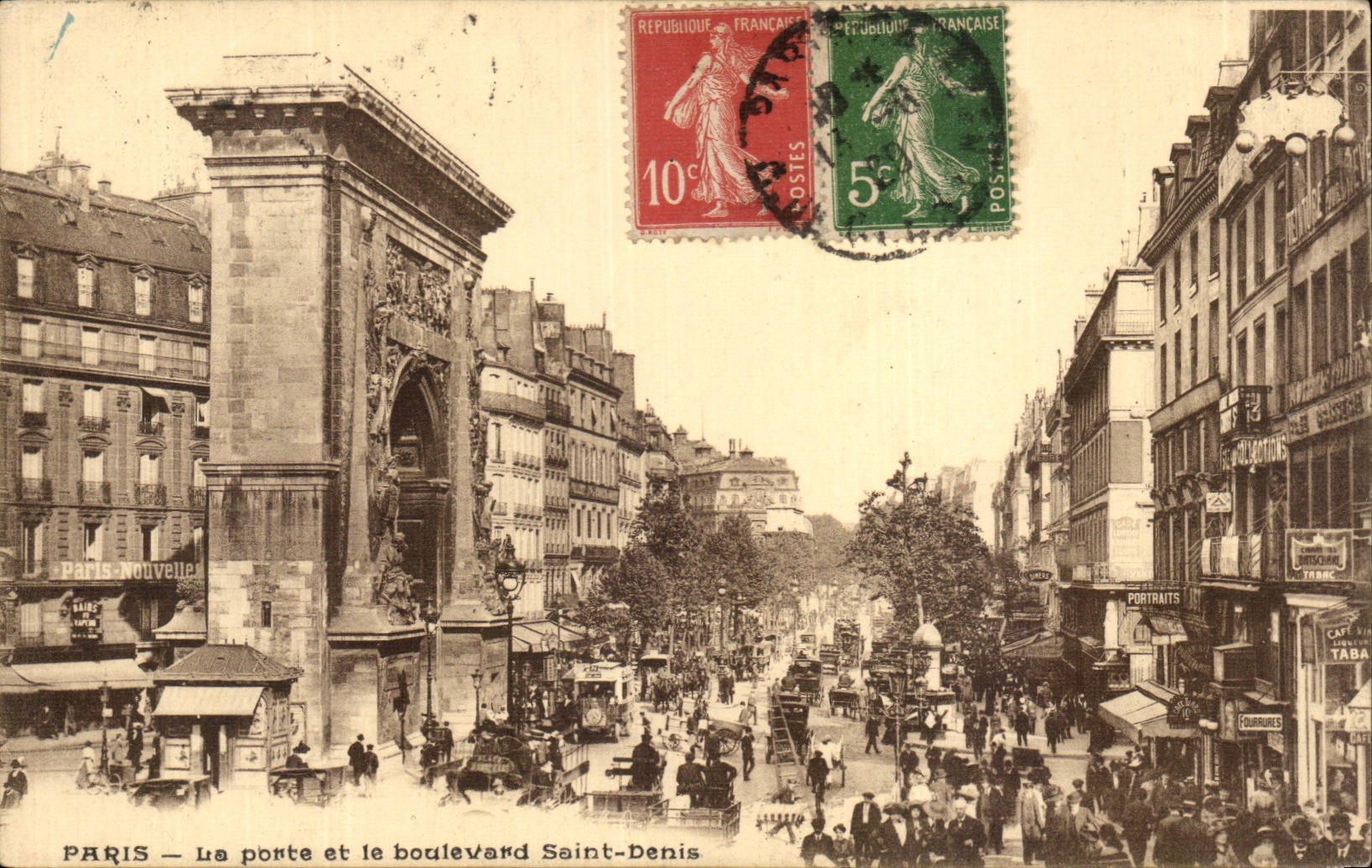 CPA Paris Porte et boulevard Saint Denis