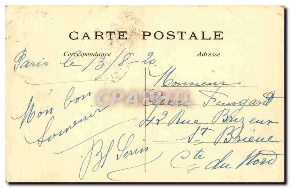 CPA Paris Porte et boulevard Saint Denis — Verso