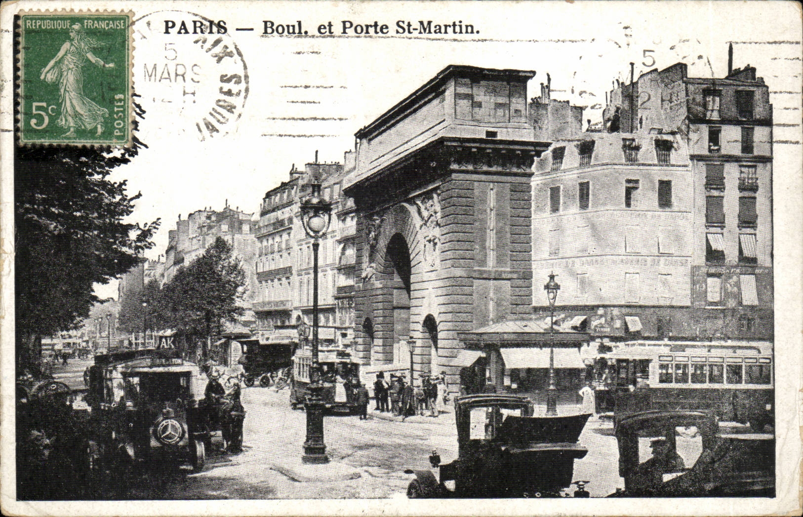 CPA Paris Porte et boulevard Saint Martin