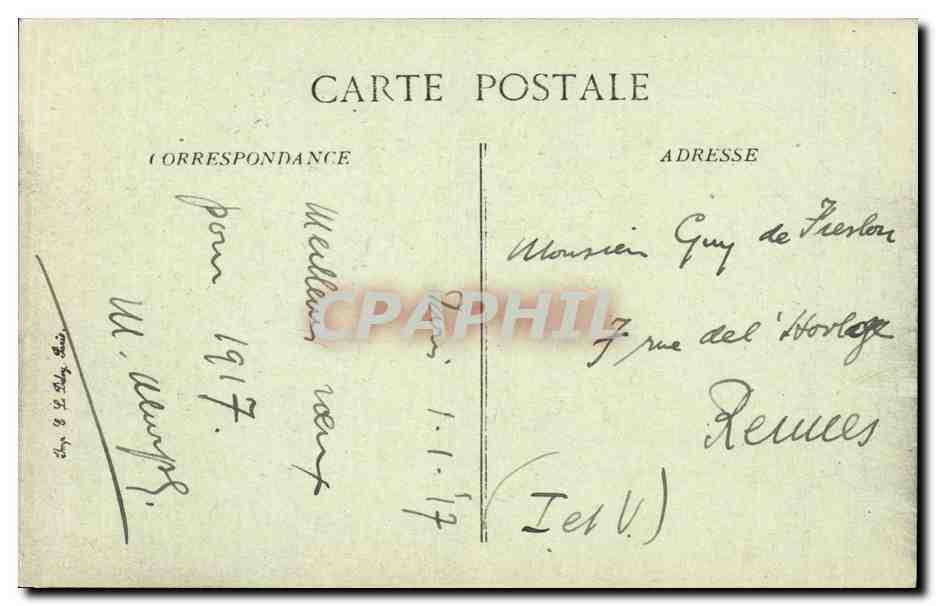 CPA Paris La Bourse — Rückseite