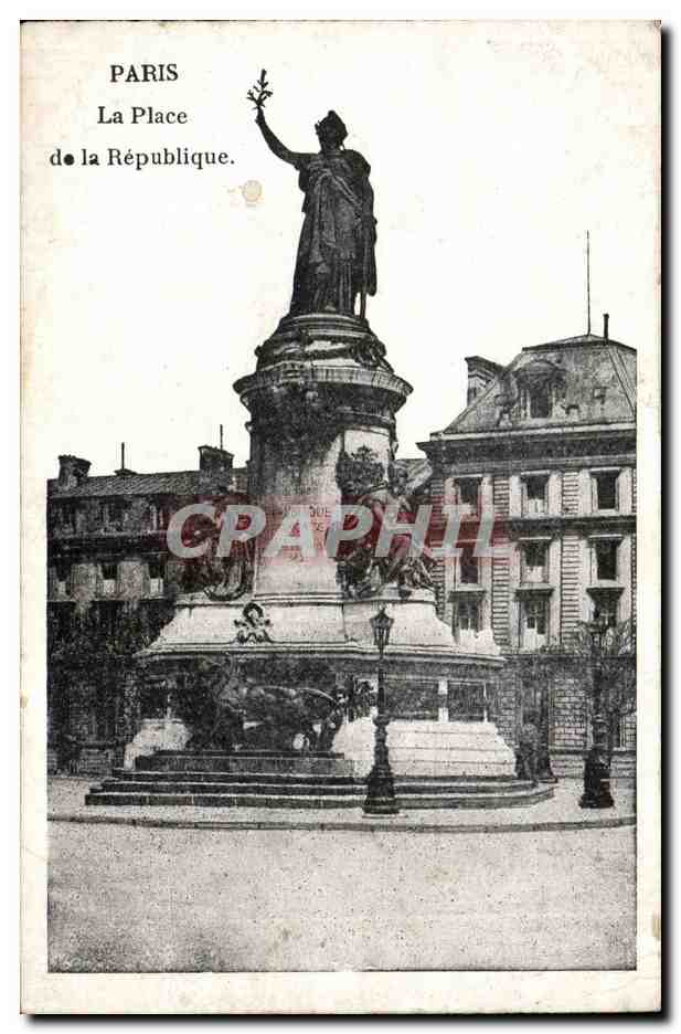 CPA Paris Parc Statue de la Republique