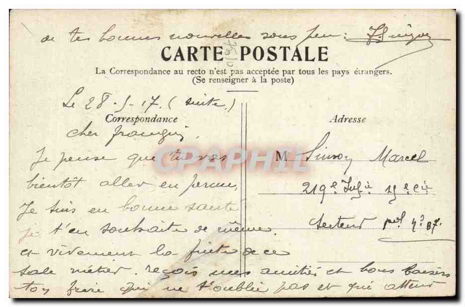 CPA Paris Parc Place de la Republique — Verso