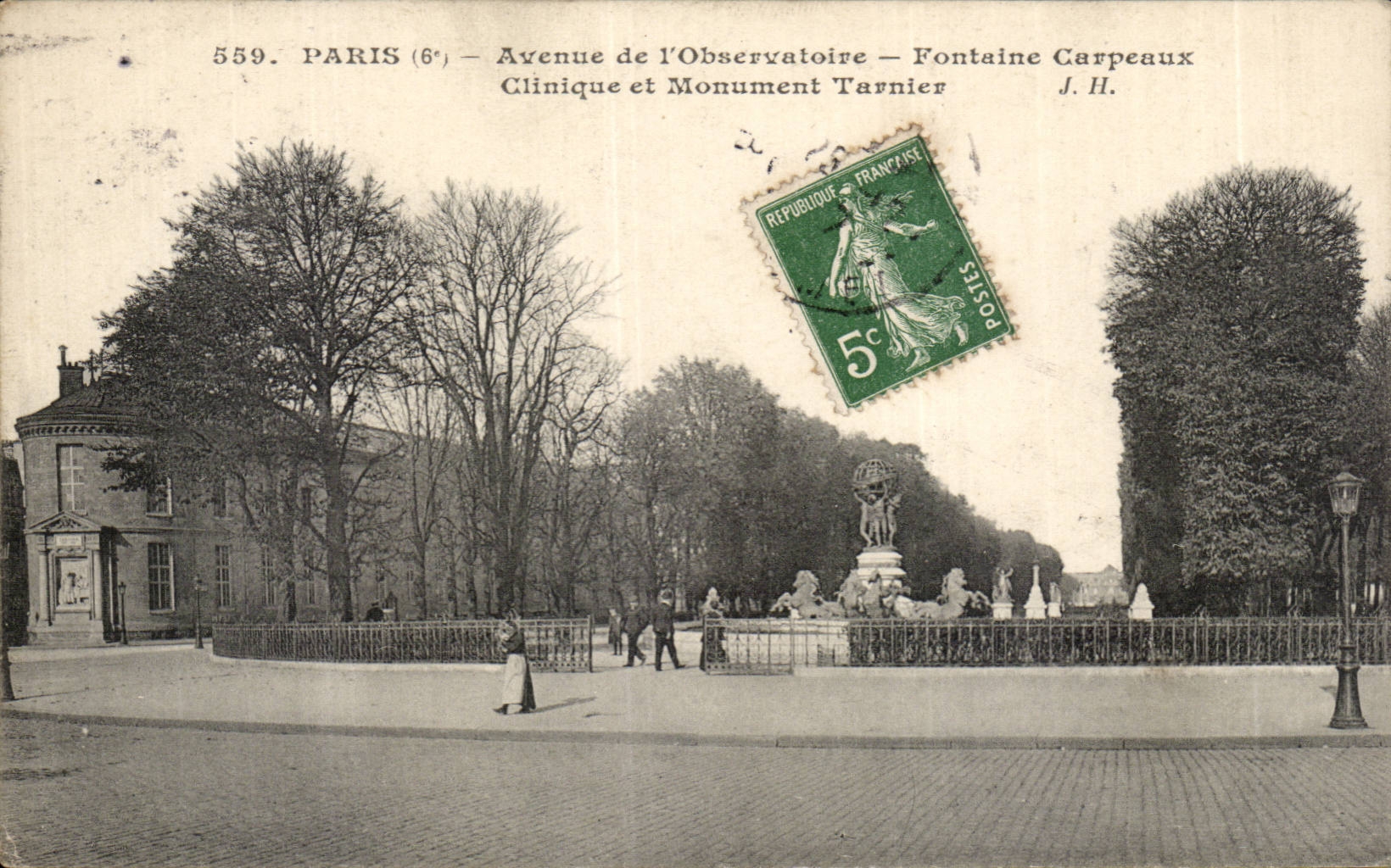CPA Paris Avenue de l'observatoire Fontaine Carpeaux Clinique et monument Tarnier
