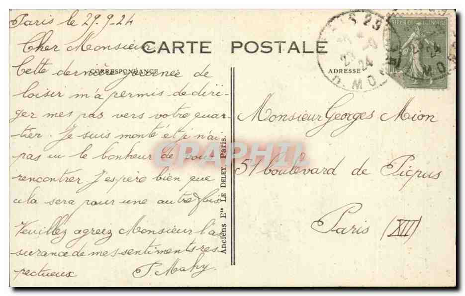 CPA Paris Eglise du Val de Grace — Rückseite