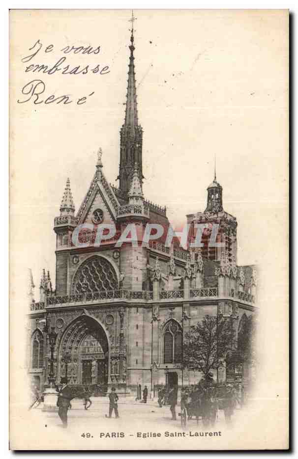 CPA Paris eglise Saint Laurent