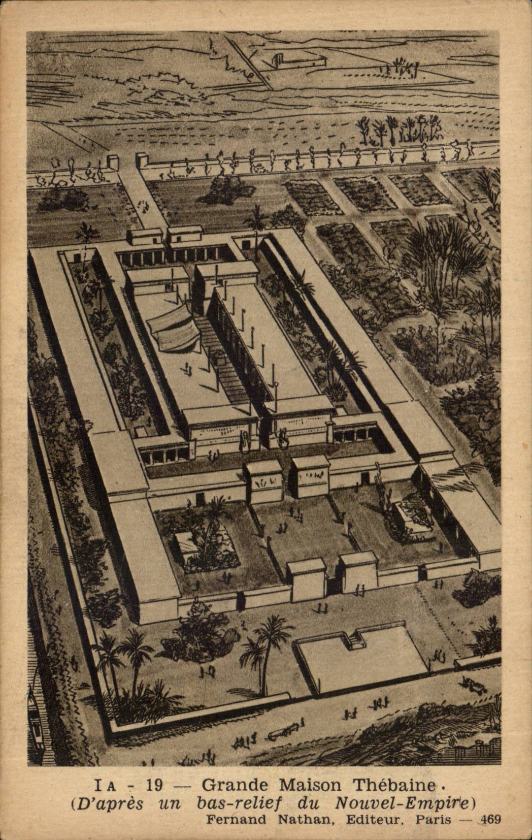 CPA Grande maison Thebaine draps un bas relief du Bas empire Histoire Thebe