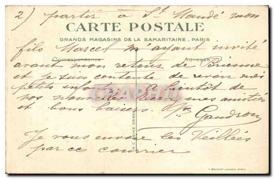 CPA oh ! Comme papa a lance haut la balle Enfants — Rückseite