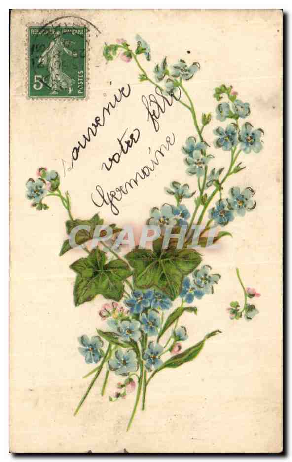 CPA Fantaisie Fleurs (en relief)