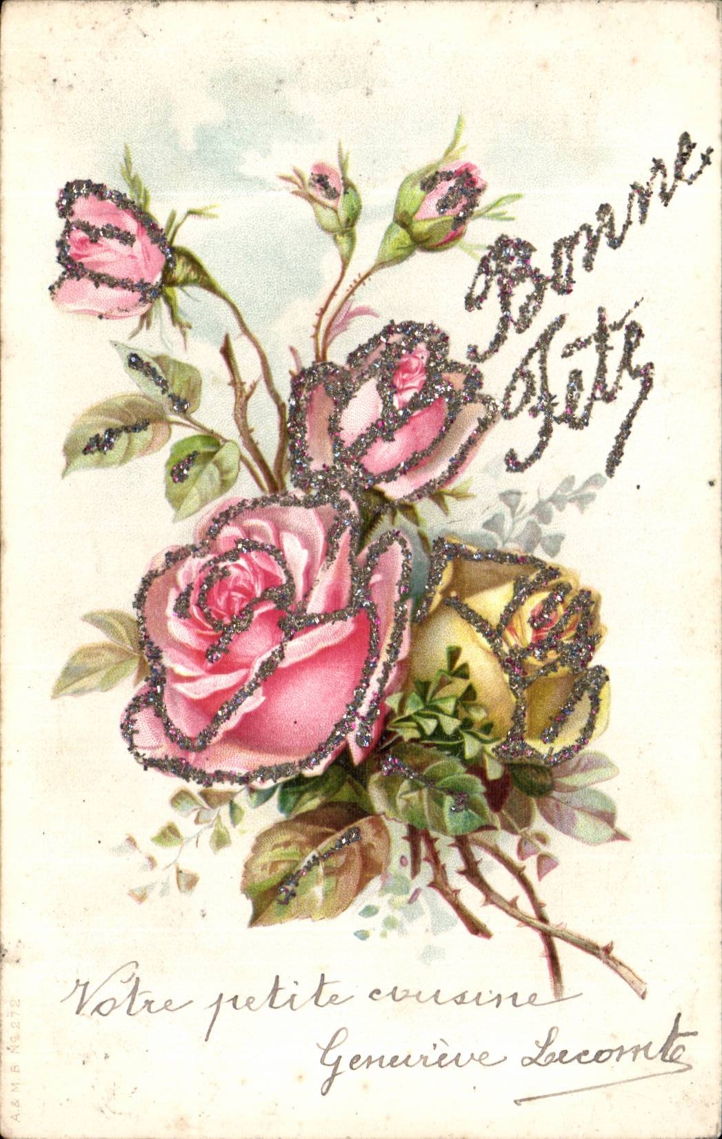 CPA Fantaisie Bonne fete Fleurs