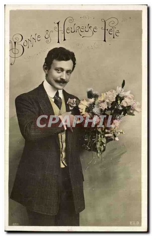 CPA Fantaisie Homme Bonne et heureuse Fete