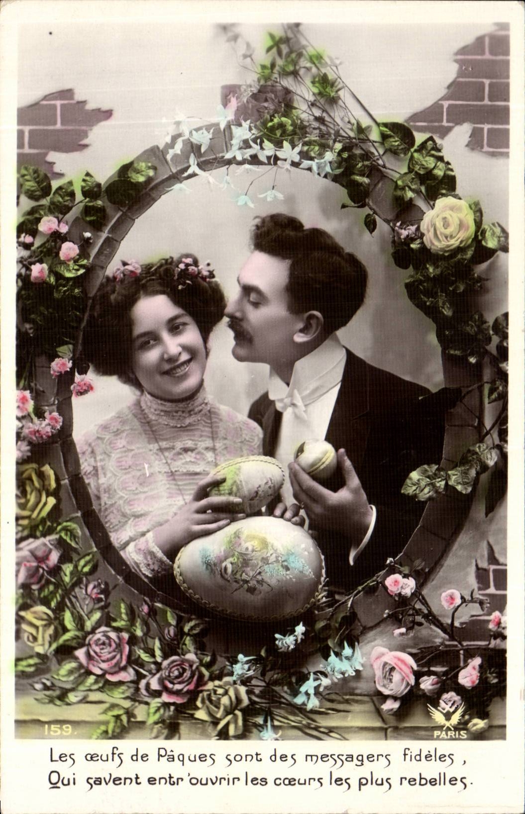 CPA Fantaisie Femme Paques Easter