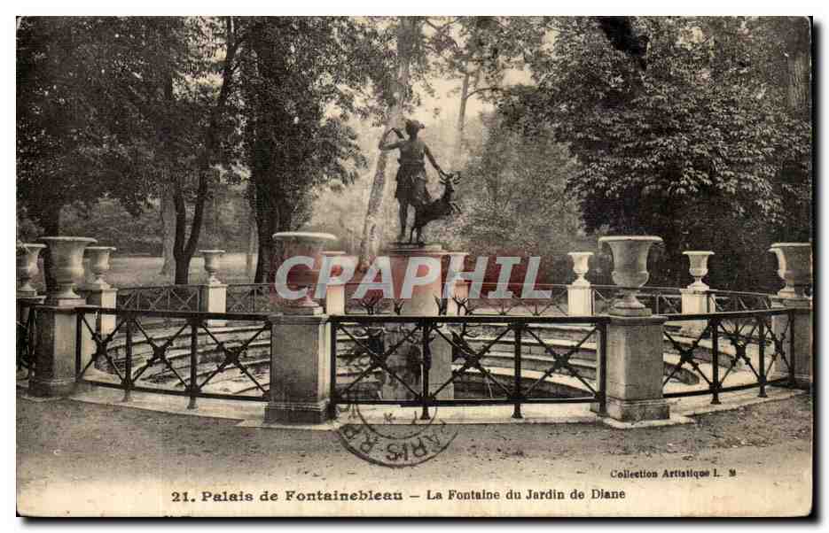 Palacio de Fontainebleau — La Fuente del Jardín de Diana — Colección Artística L. M.