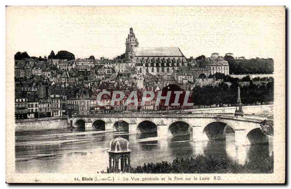 CPA Blois La vue generale et le pont sur la Loire
