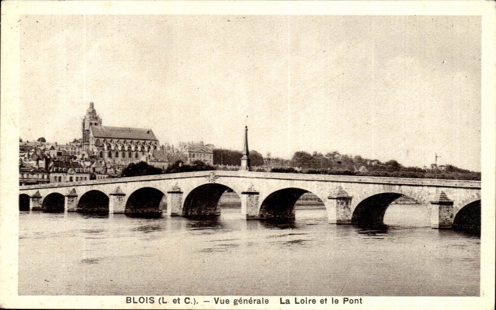 CPA Blois Vue generale La Loire et le pont