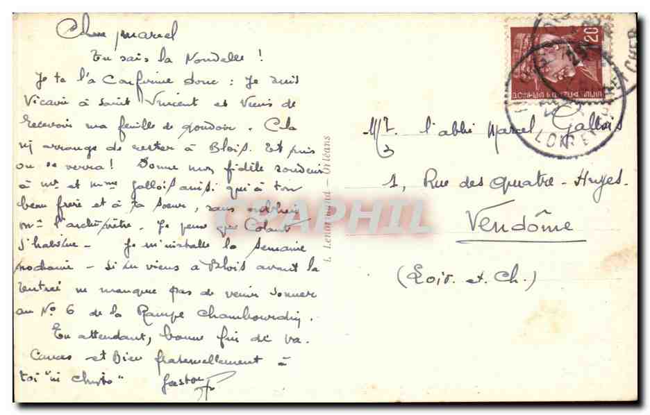 CPA Blois Vue generale La Loire et le pont — Rückseite