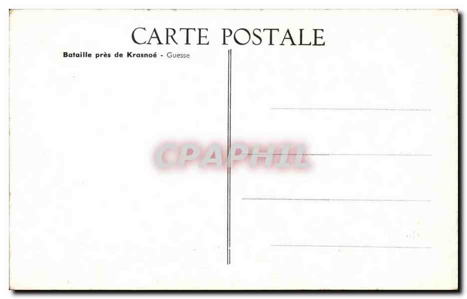 CPA Bataille pres de Krasnoe Guesse Militaria — Verso